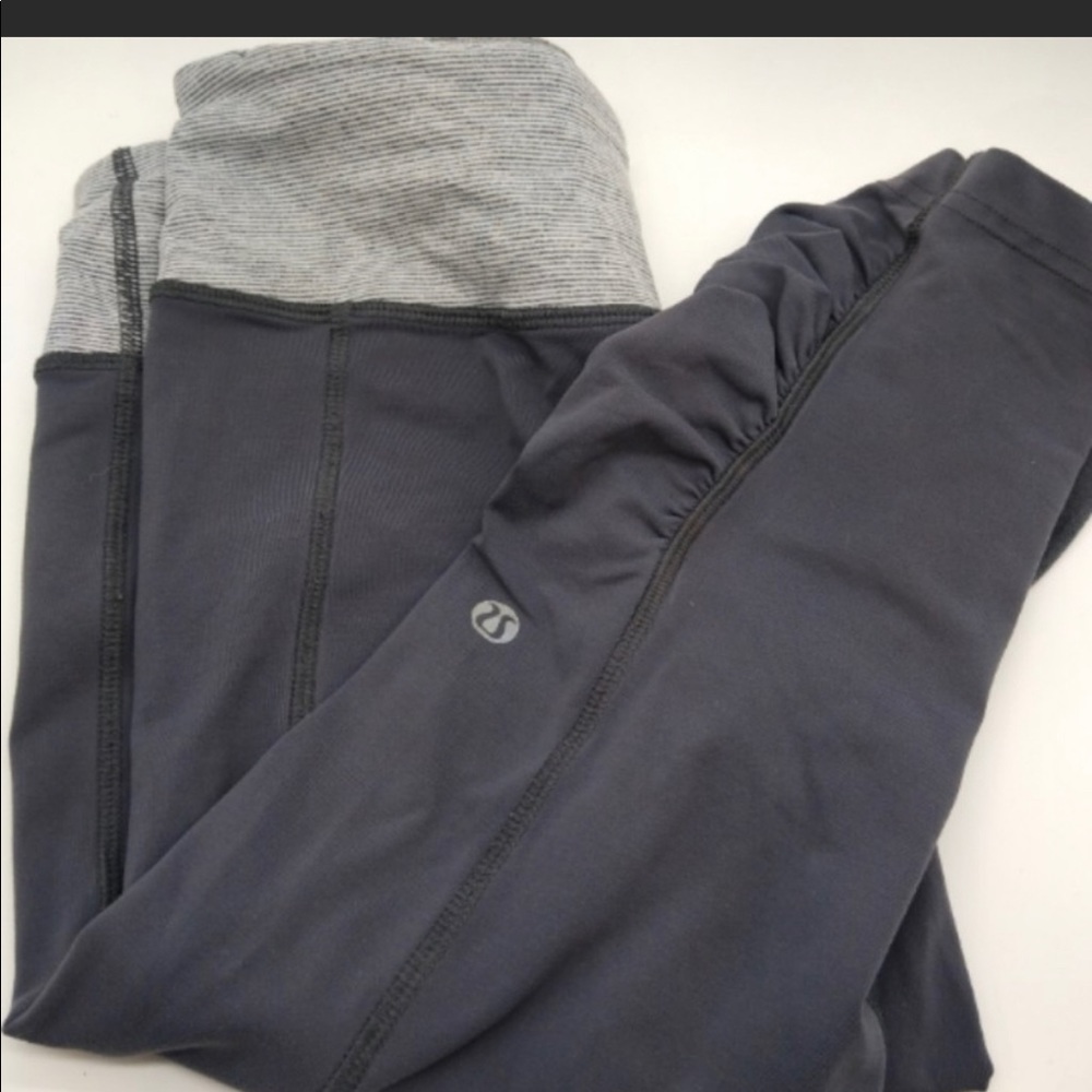 Lululemon Capri Gray W Back Pocket Leggings 26 W